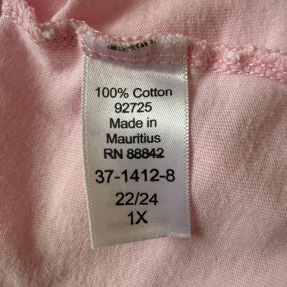 Woman Within Light Pink V-Neck Short Sleeve Tee - Picture 8 of 9